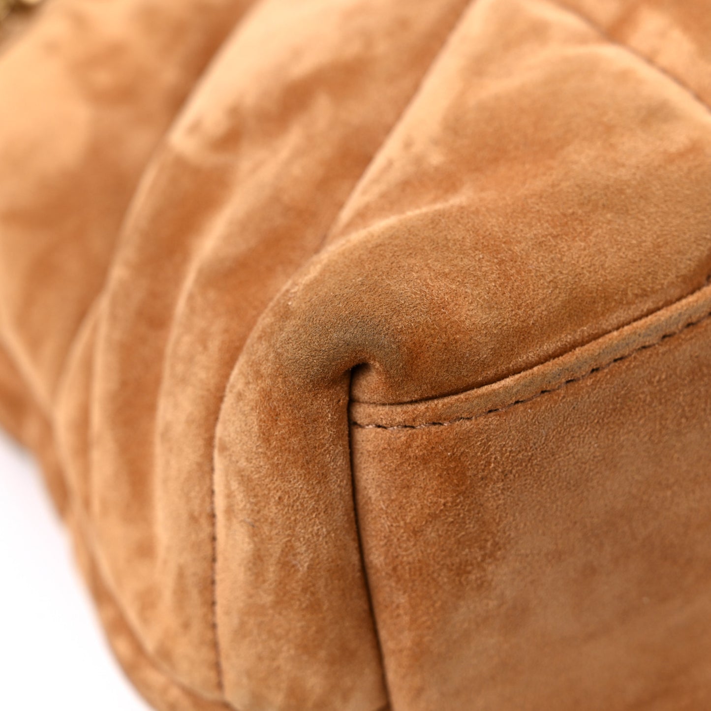 Suede Calfskin Quilted Small Loulou Puffer Monogram Chain Satchel Cinnamon
