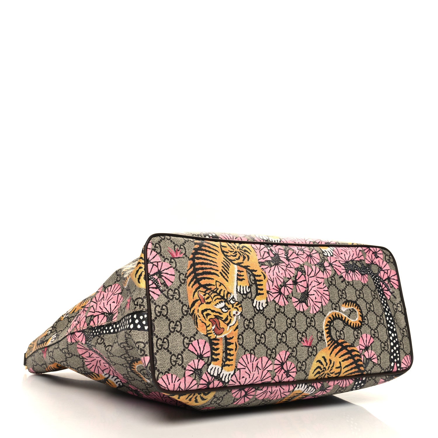 Gucci Soft GG Supreme Monogram Bengal Medium Crossbody Tote Beige Pink 4 of 11