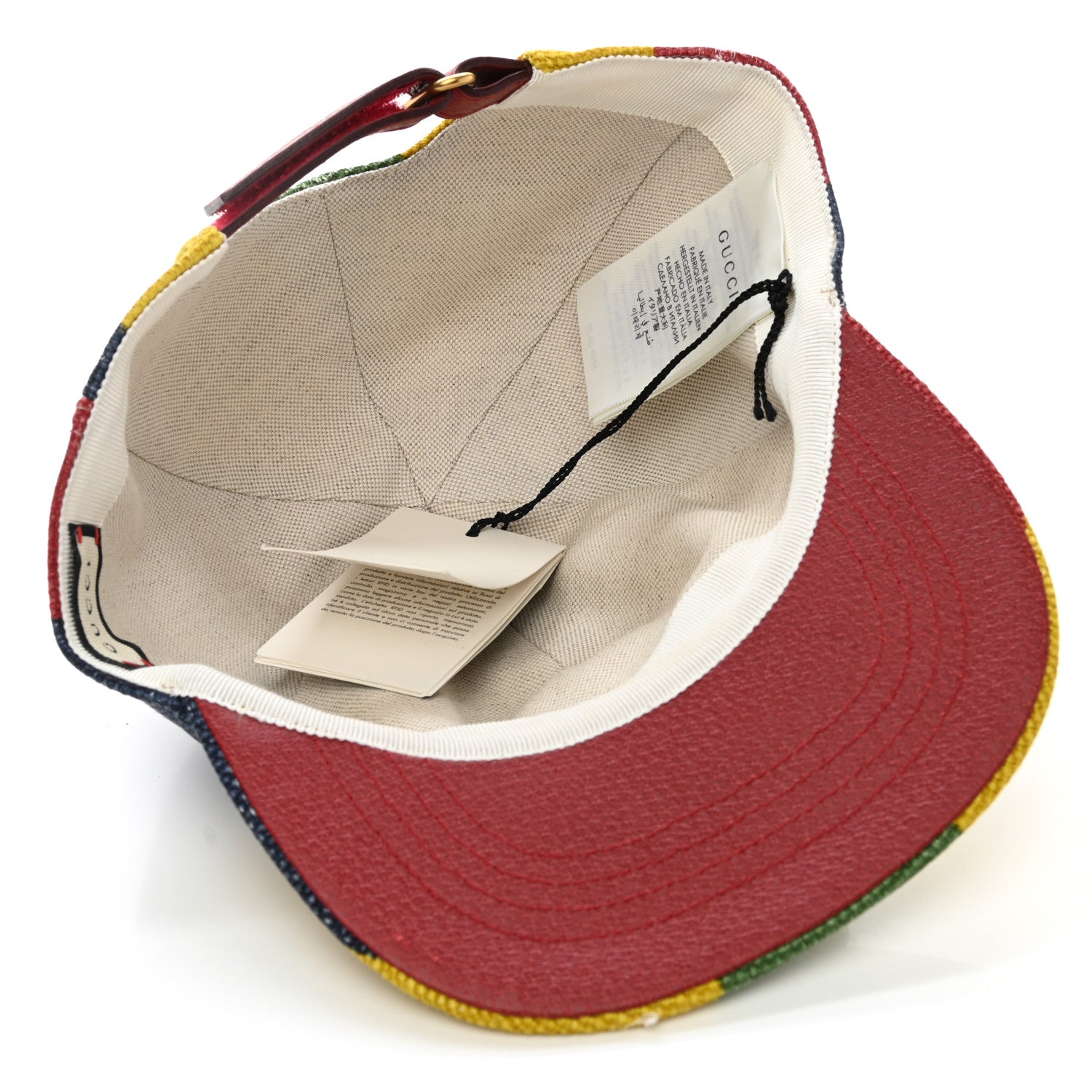 Gucci Canvas Marley Stripe Script Logo Patch Gucci 100 Baseball Hat Multicolor 7 of 9