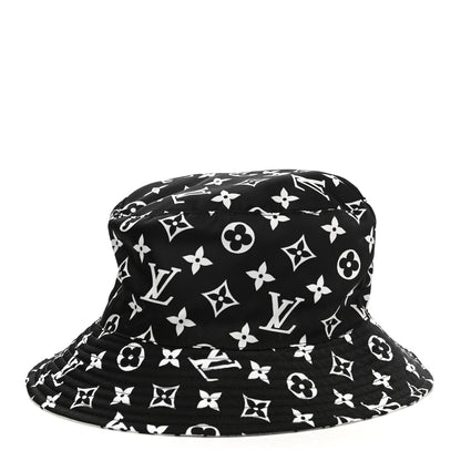 Louis Vuitton Nylon Monogram Reversible Bob Bucket Hat M Black White 1 of 17