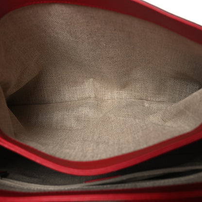 Gucci Dollar Calfskin Medium Interlocking G Top Handle Shoulder Bag Red 6 of 11