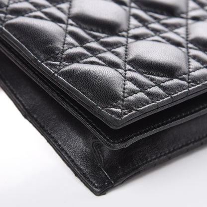 Christian Dior Lambskin Cannage Lady Dior Convertible Clutch Black 6 of 11