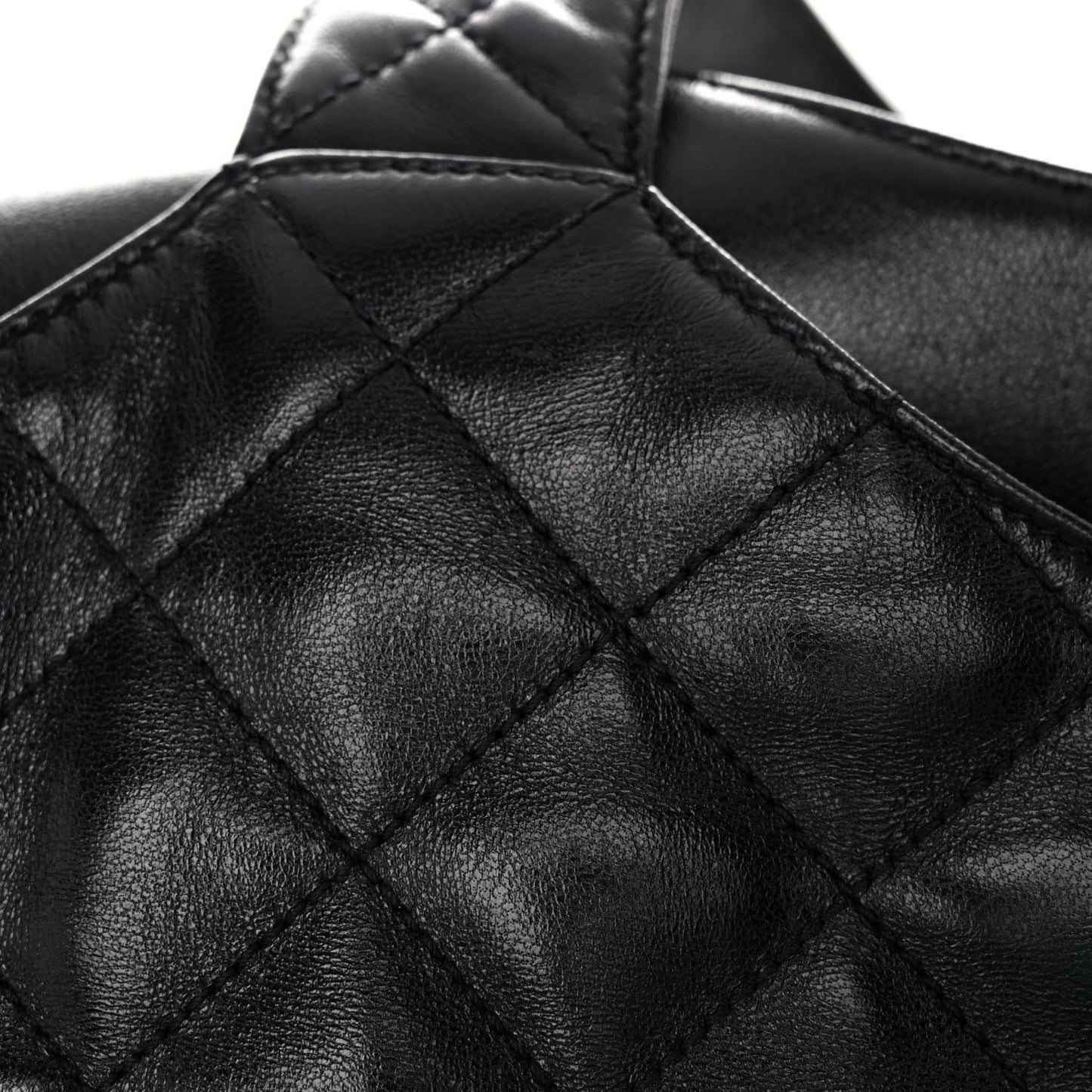 Lambskin Quilted Maxi Icare Shopping Tote Black