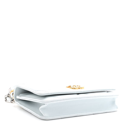 Chanel Lambskin Quilted Chanel 19 Wallet On Chain WOC Light Blue 4 of 11