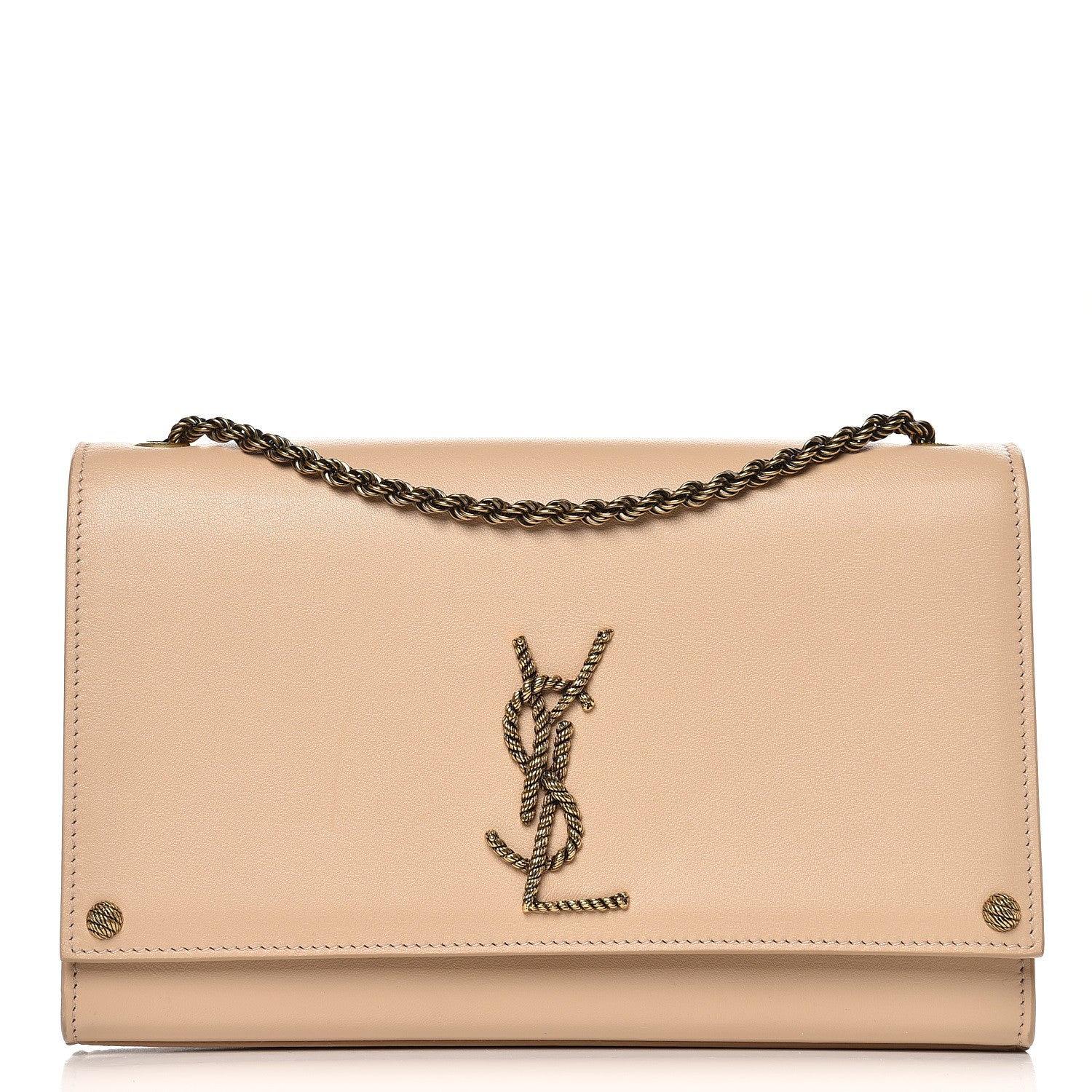 Saint Laurent Smooth Calfskin Medium Braided Monogram Kate Satchel Nude Powder 1 of 7