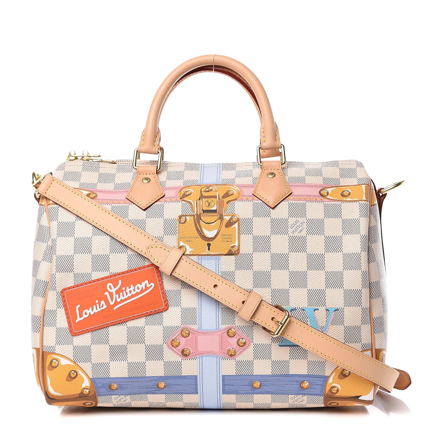 Damier Azur Summer Trunks Speedy Bandouliere 30