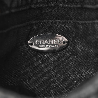 Chanel Washed Denim Quilted Small Denimpression Flap Grey Black 7 of 10
