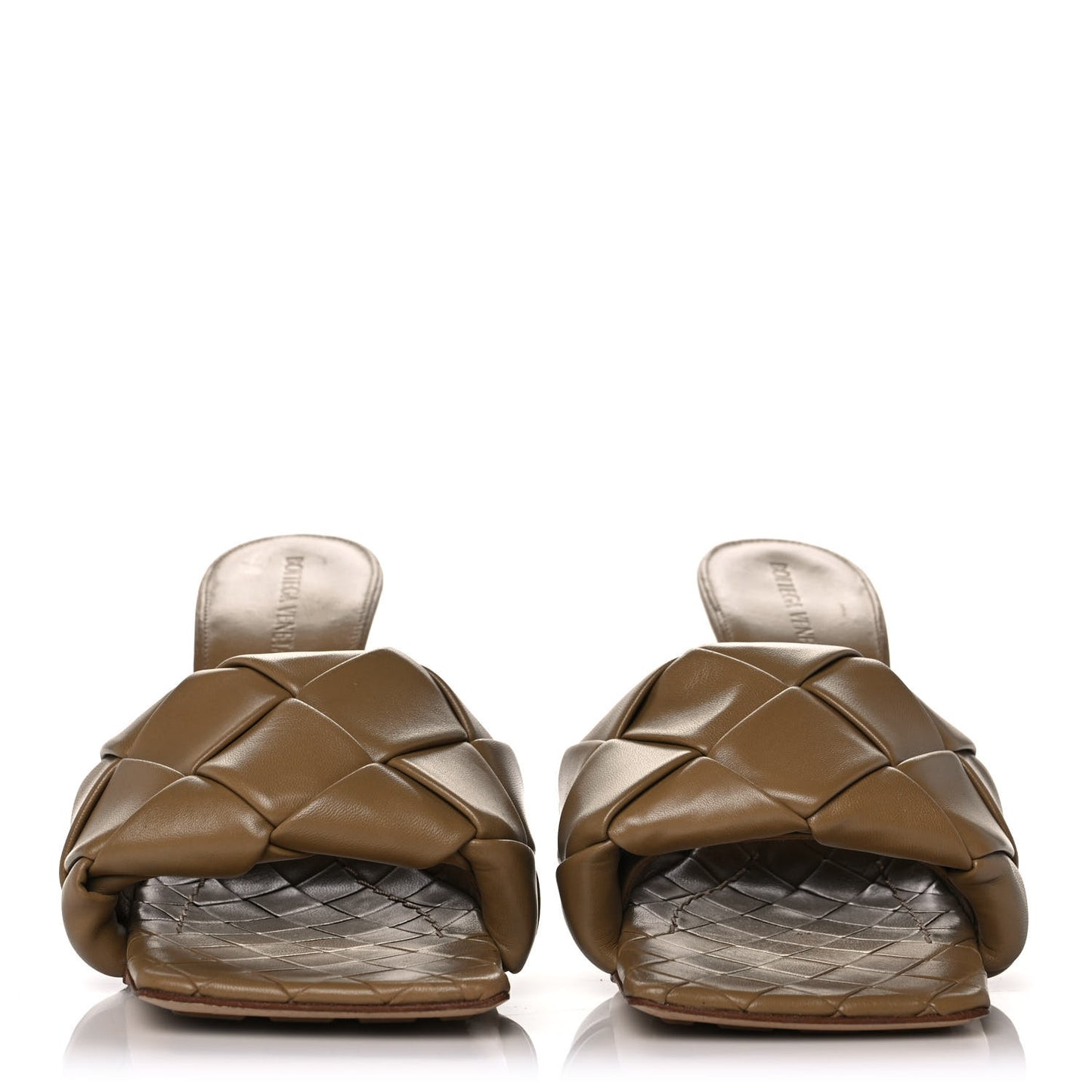 Nappa Maxi Intrecciato Lido 90mm Mule Sandals 37.5 Fudge