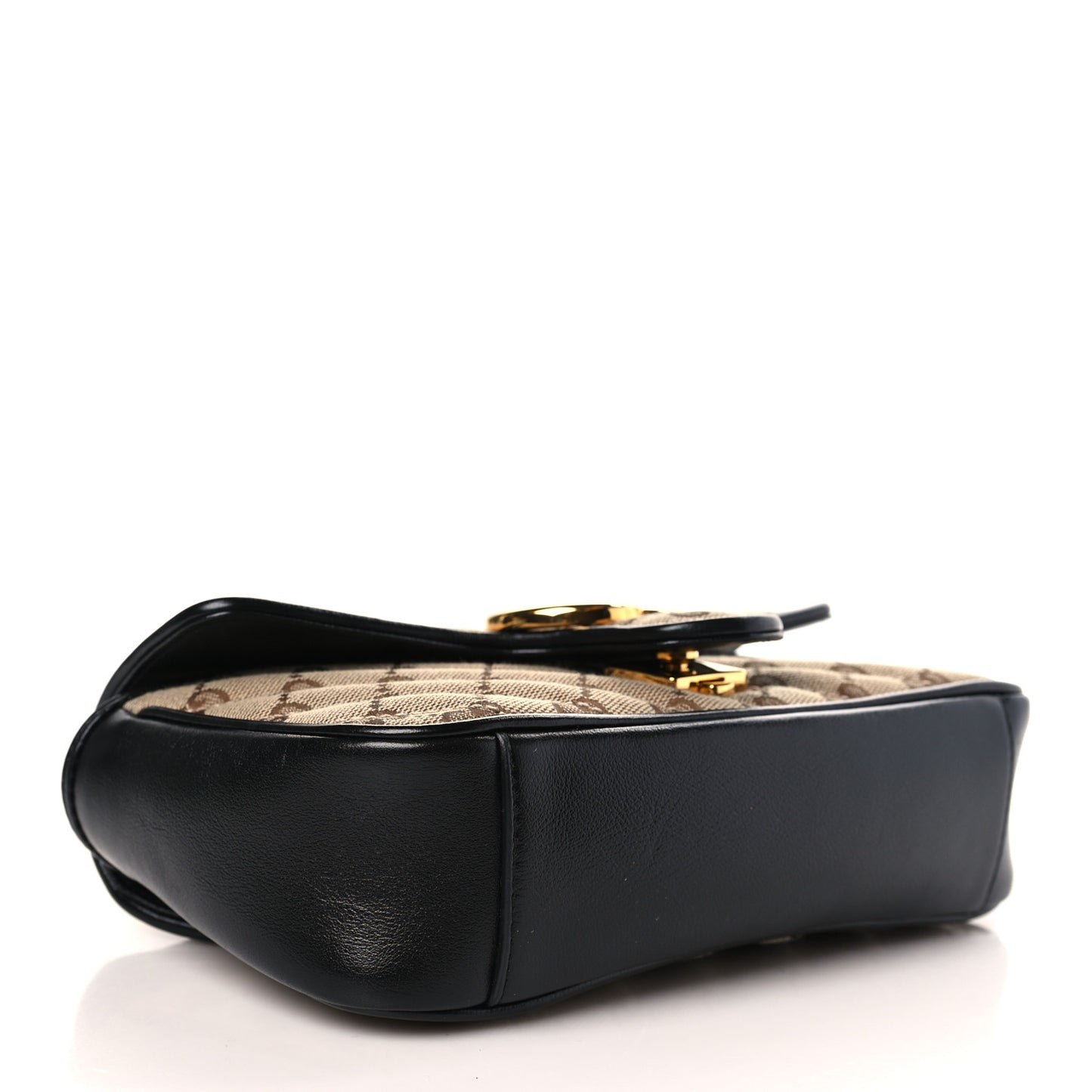Monogram Matelasse Diagonal Mini GG Marmont Shoulder Bag Beige Black