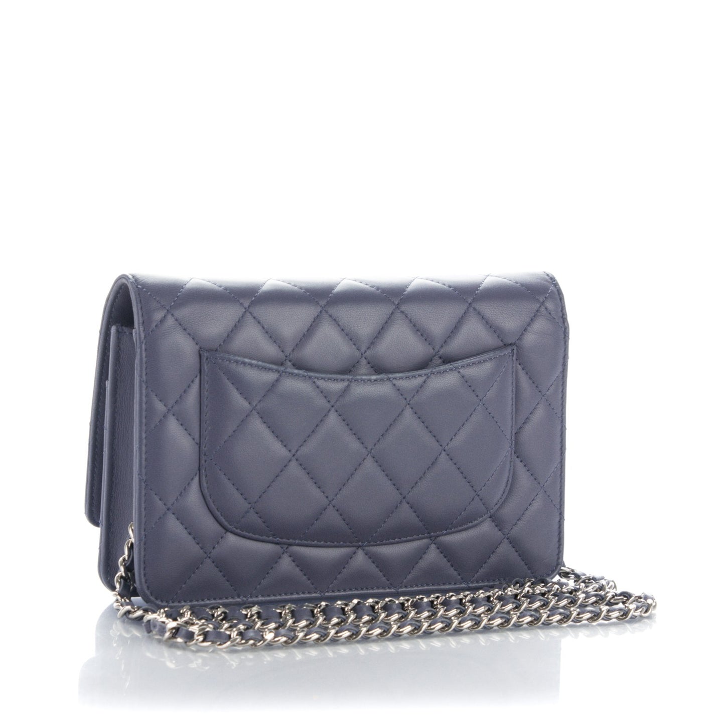 Lambskin Quilted Wallet On Chain WOC Lavender