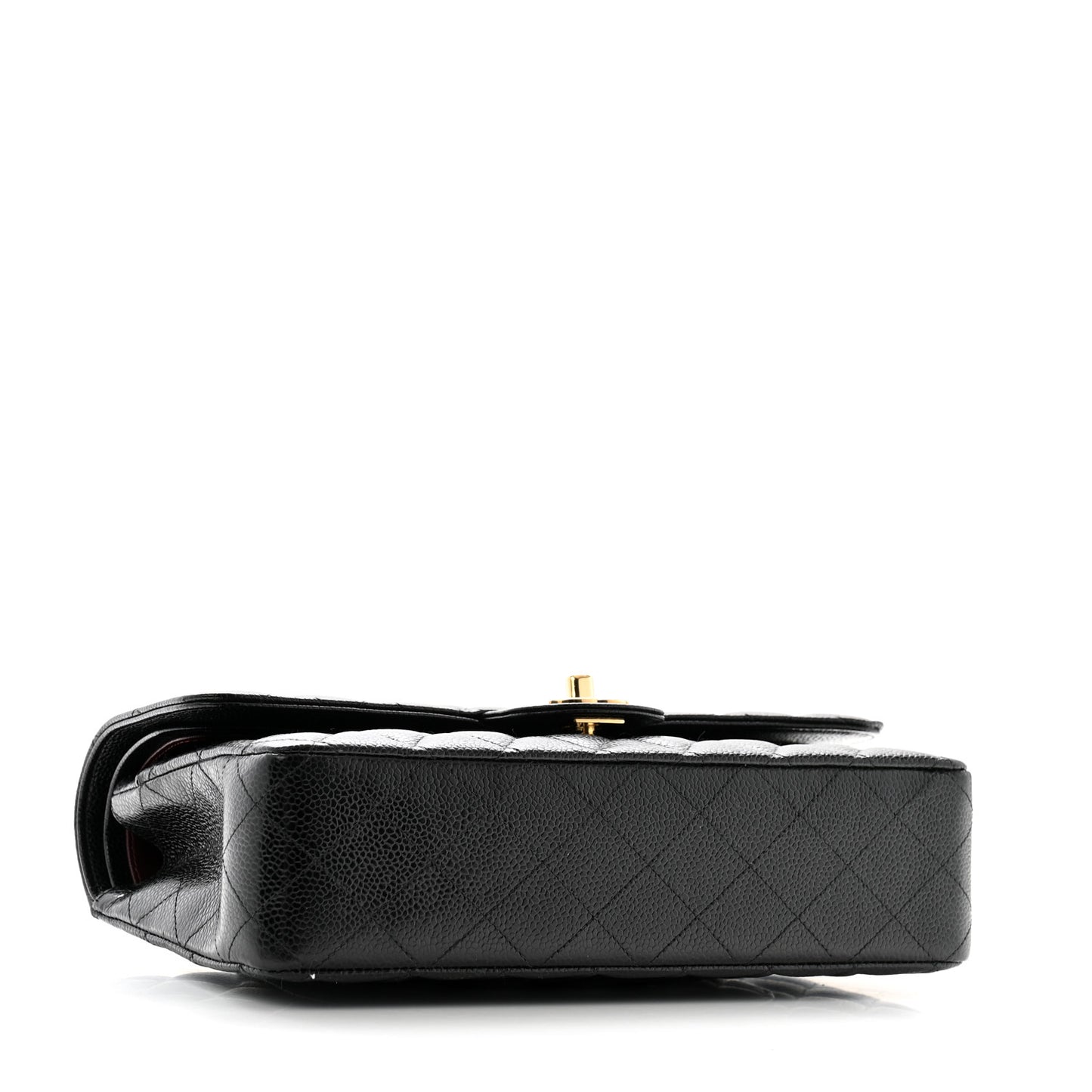 Caviar Quilted Medium Double Flap Black
