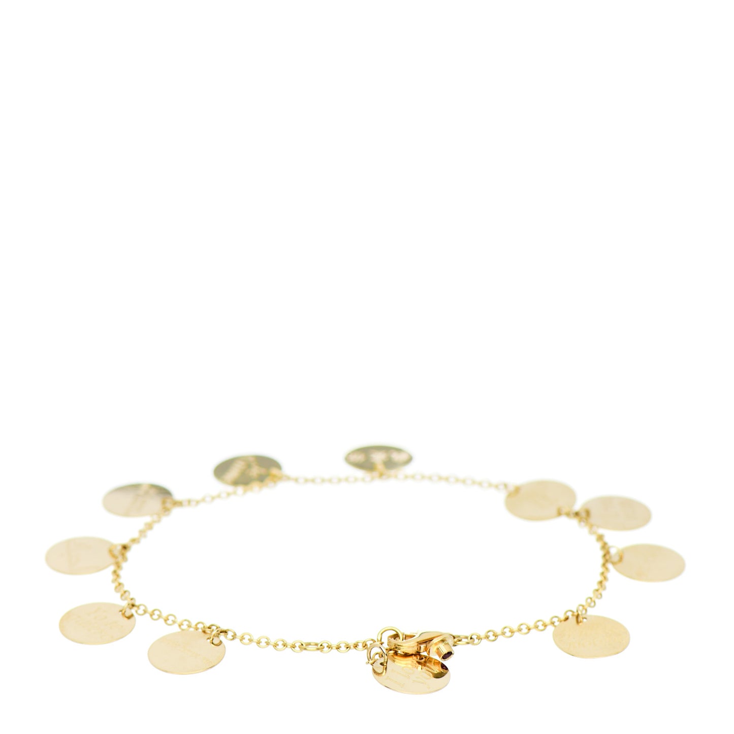 18K Yellow Gold I Love You Charm Bracelet