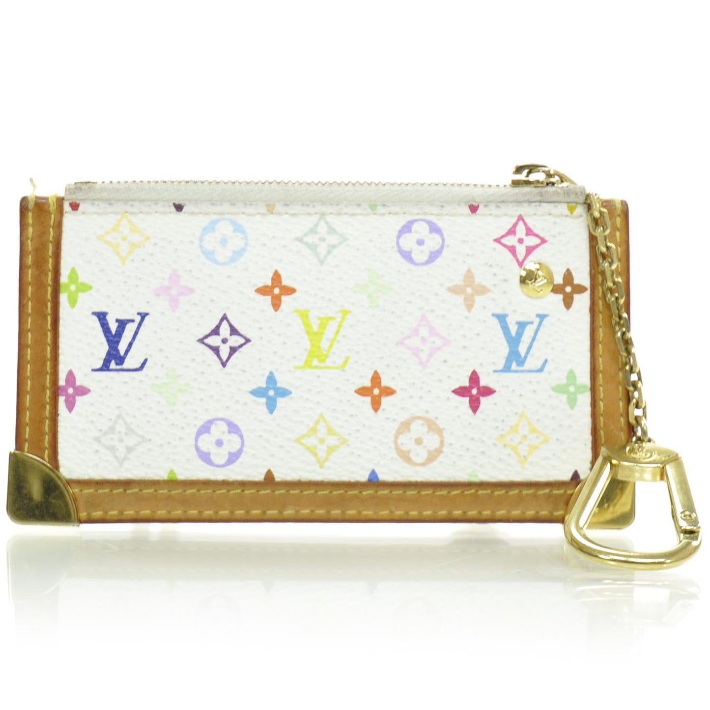 Monogram Multicolor Key Pouch White