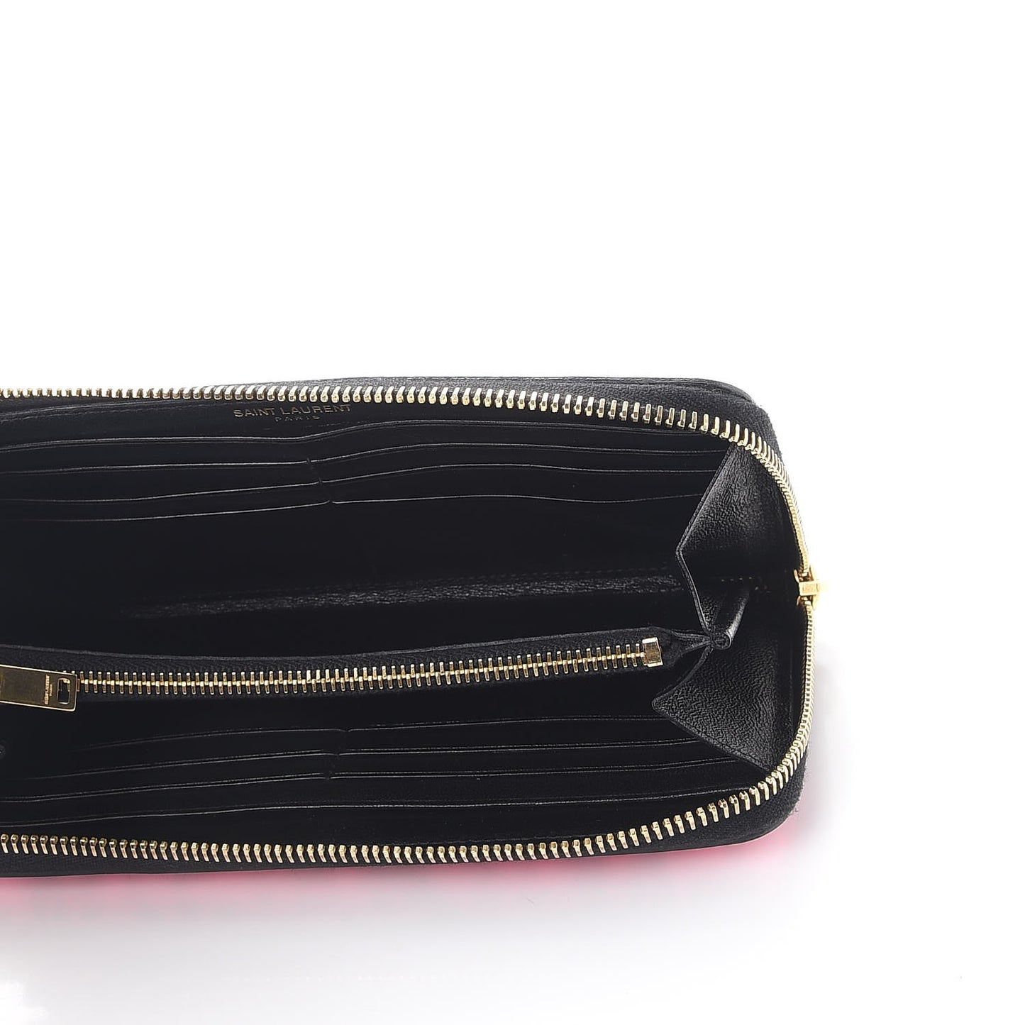 Calfskin Printed Leopard Classic Letters Zip Around Wallet Pink