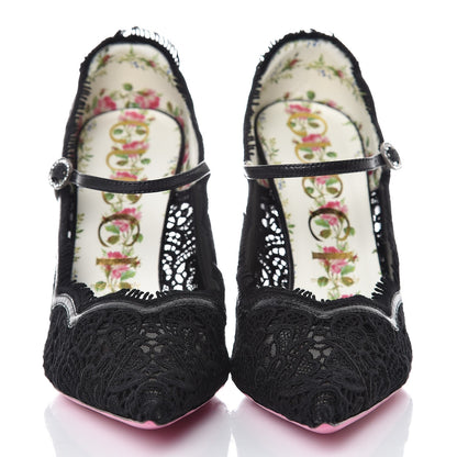 Gucci Lace Pizzo Venice Pumps 39 Black 2 of 8