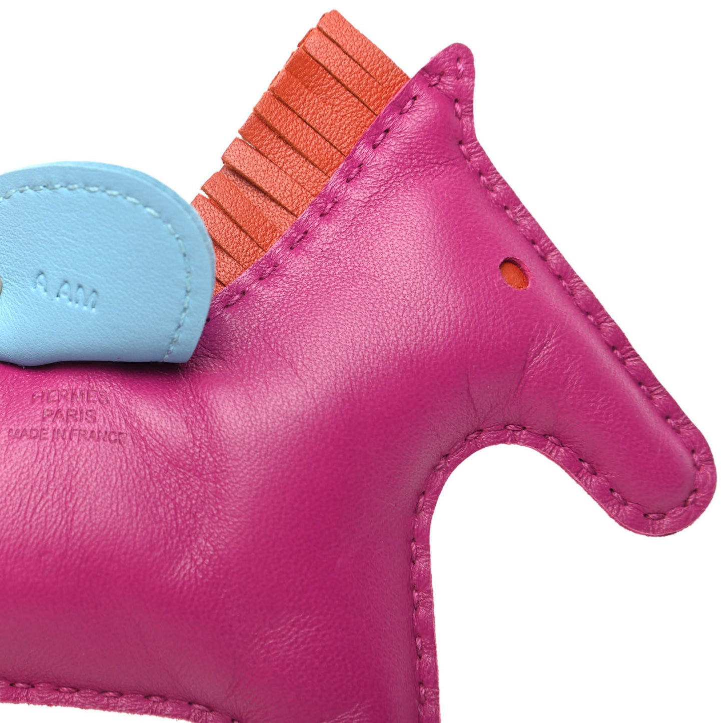 Milo Lambskin Grigri Rodeo Horse Bag Charm MM Rose Pourpre Cornaline Celeste