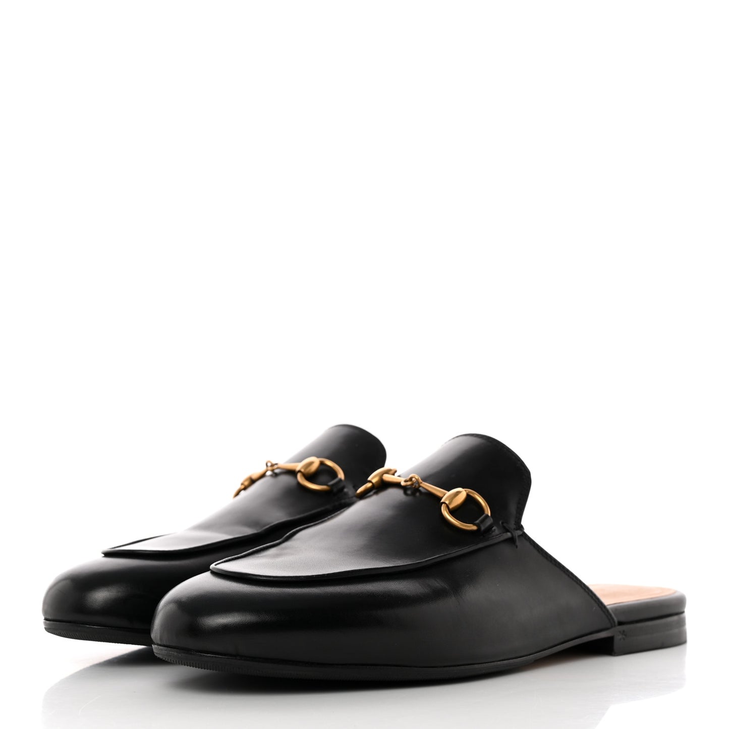 Calfskin Womens Princetown Slippers 38 Black