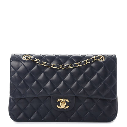 Chanel Lambskin Quilted Medium Double Flap Navy 1 of 15