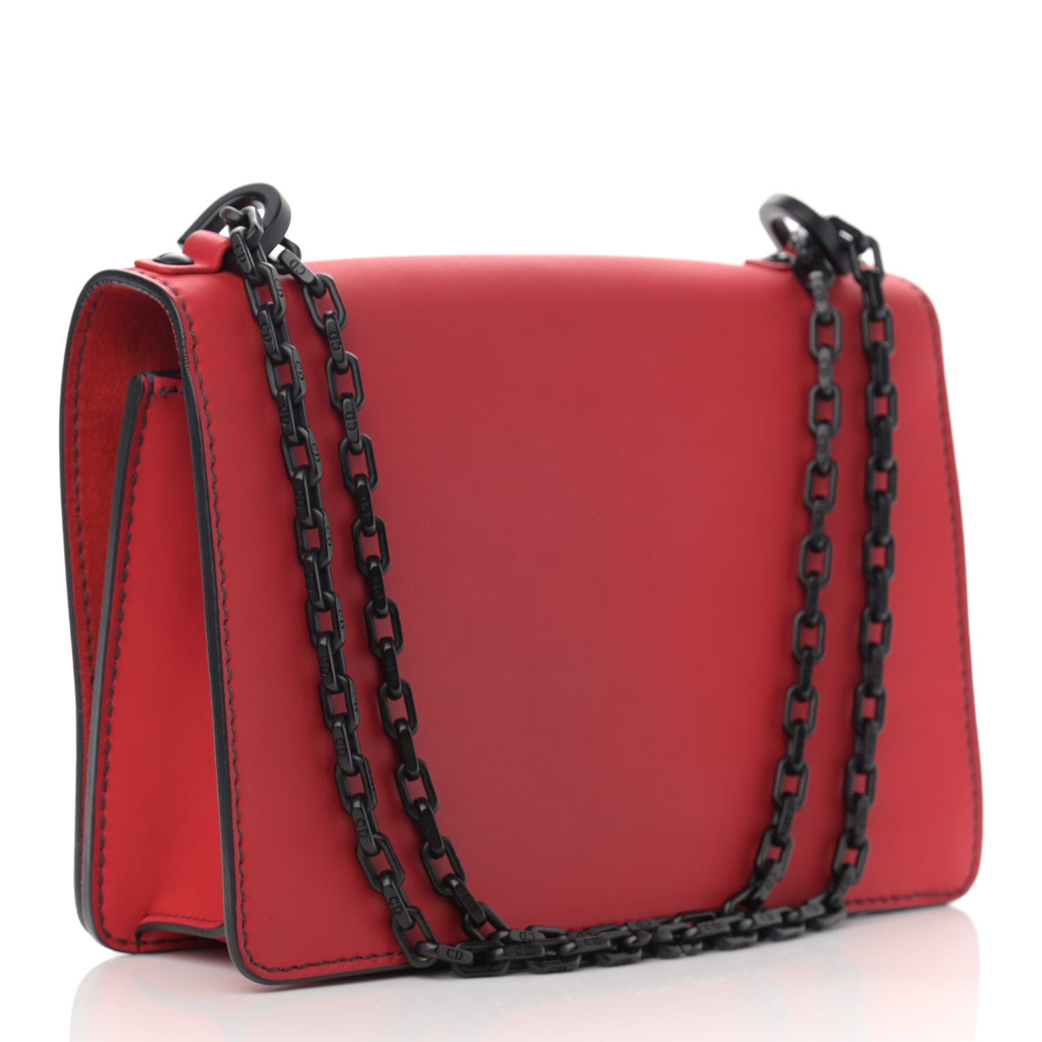 Christian Dior Ultra Matte Calfskin J'Adior Chain Flap Bag Red Black 2 of 10