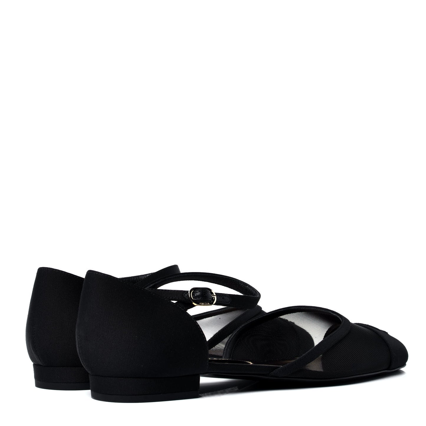Mesh Grosgrain Cap Toe CC Flats 42 Black