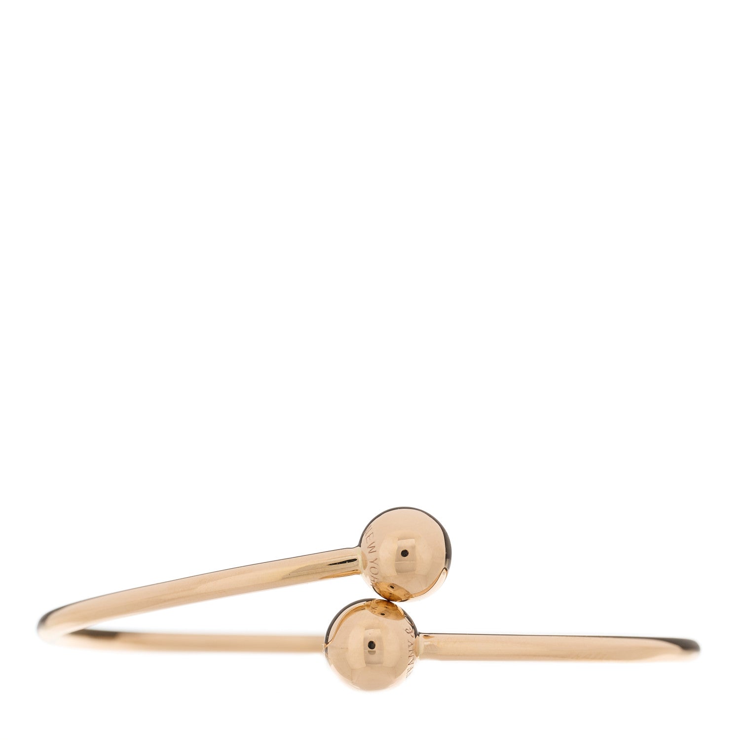 Tiffany 18K Rose Gold 8mm HardWear Ball Bypass Bracelet 1 of 4