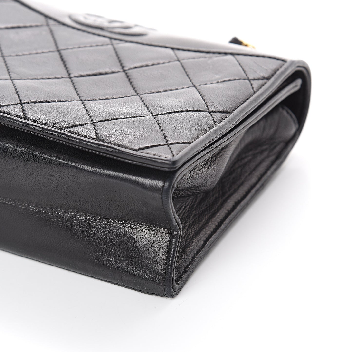 Lambskin Quilted CC Small Single Flap Black