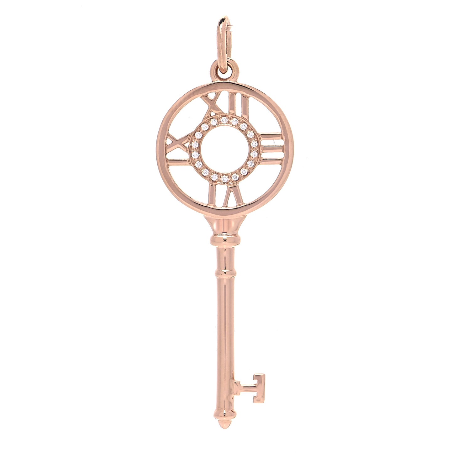 18K Rose Gold Diamond Atlas Key Pendant