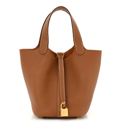 Hermes Taurillon Clemence Picotin Lock 18 PM Gold 1 of 11