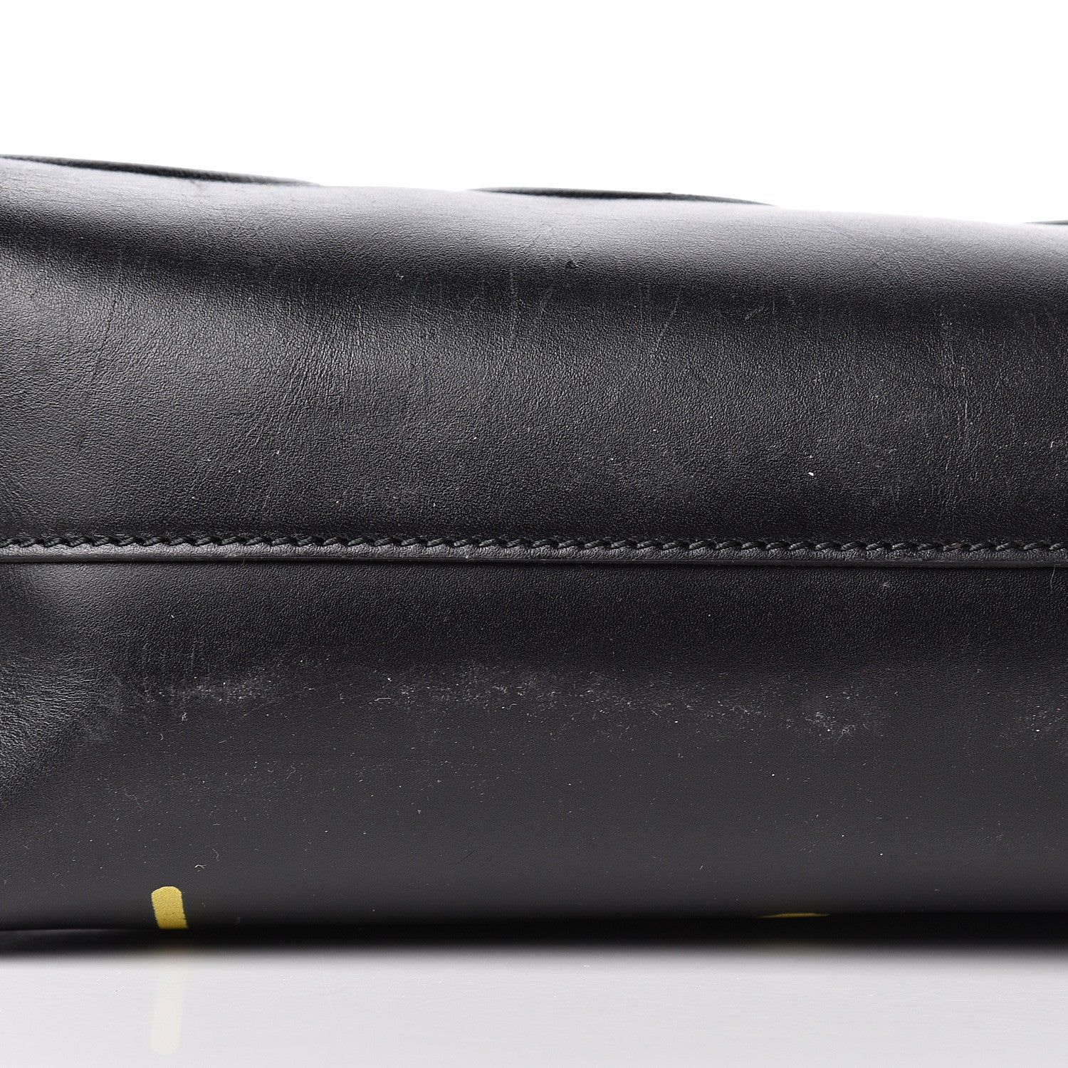Gucci Calfskin GucciGhost Real Medium XL Tote Black Yellow 12 of 13