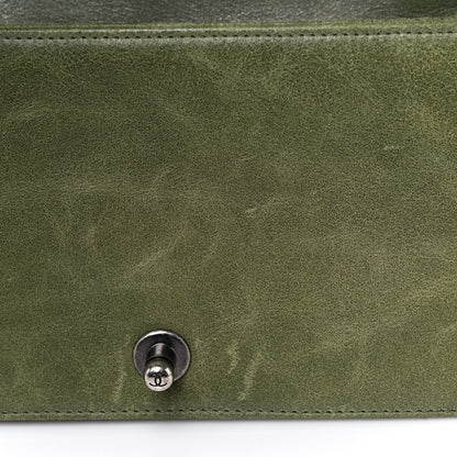 Chanel Goatskin Chesterfield Quilted Medium Celtic Boy Flap Green 13 of 14
