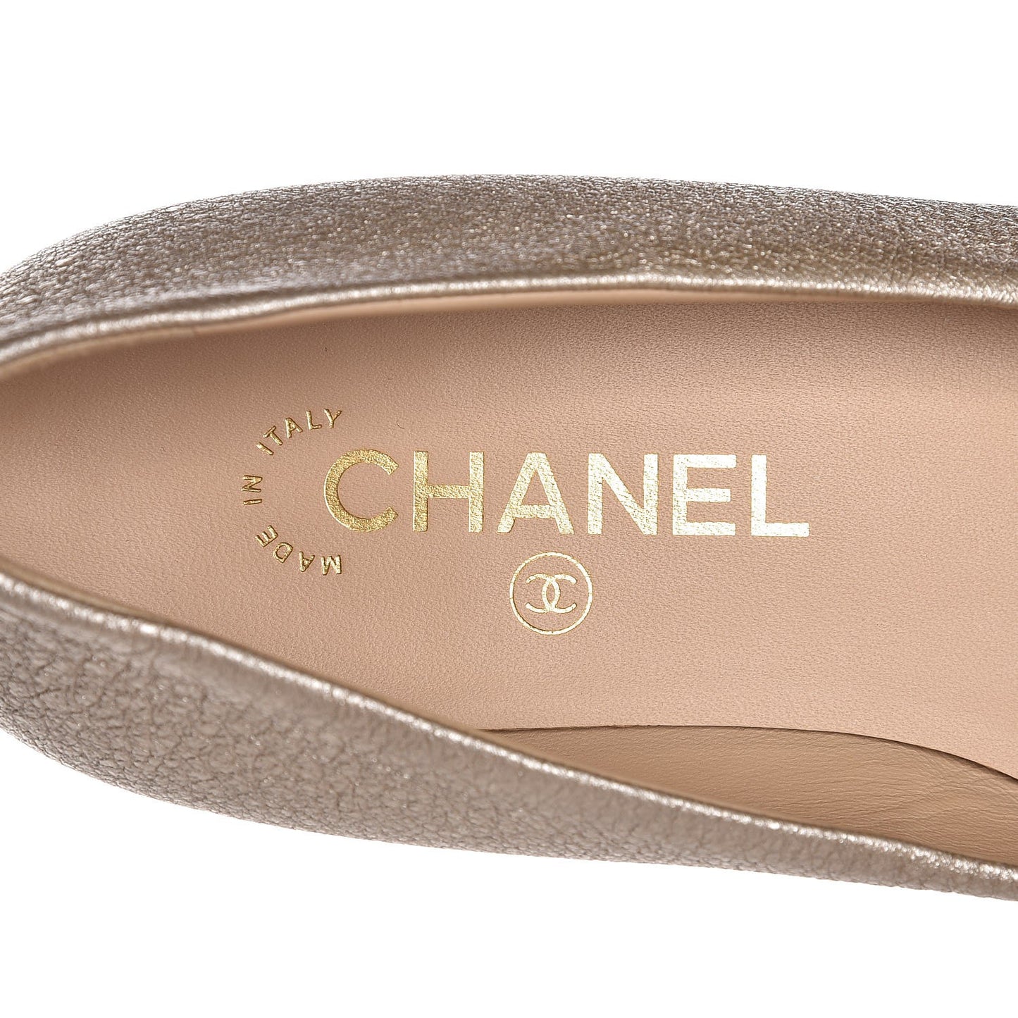 Metallic Goatskin Grosgrain Cap Toe Ballerina Flats 37 Gold Black