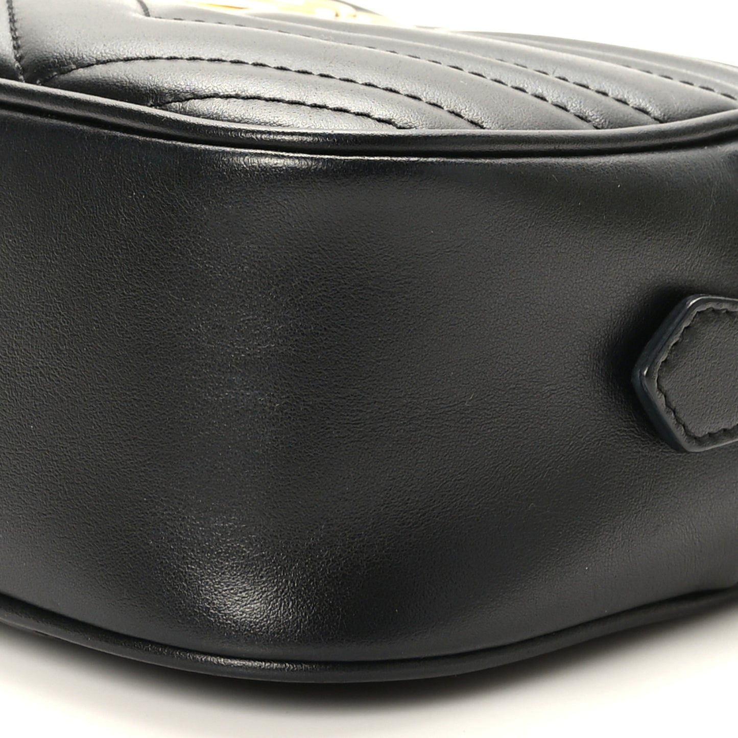 Calfskin Matelasse Small GG Marmont Chain Shoulder Bag Black