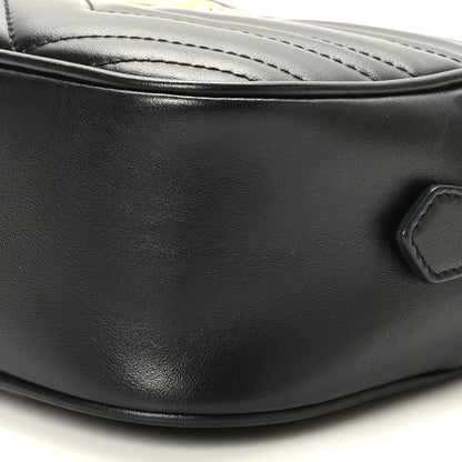 Gucci Calfskin Matelasse Small GG Marmont Chain Shoulder Bag Black 9 of 10