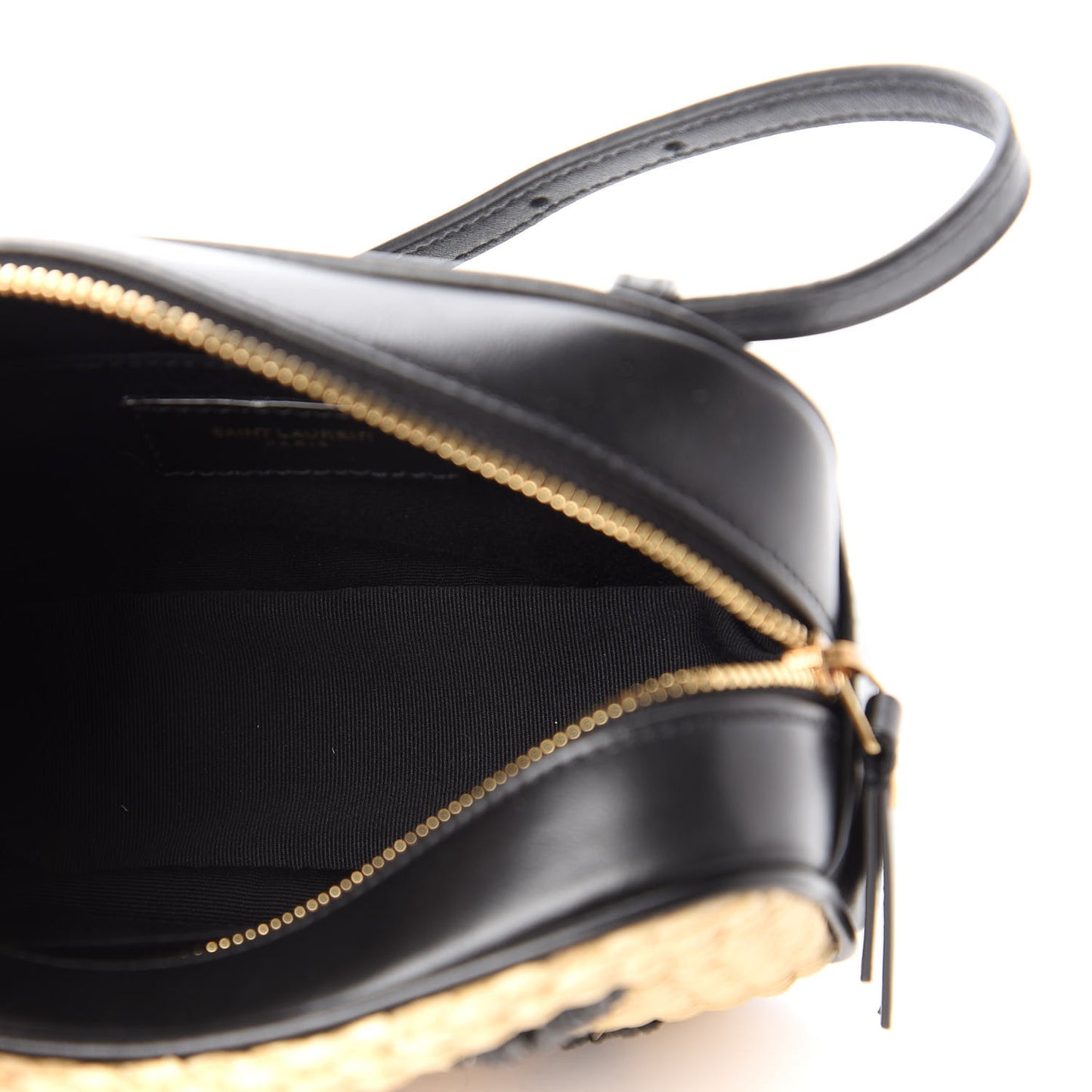 Raffia Canvas Monogram Lou Heart Belt Bag Beige Black