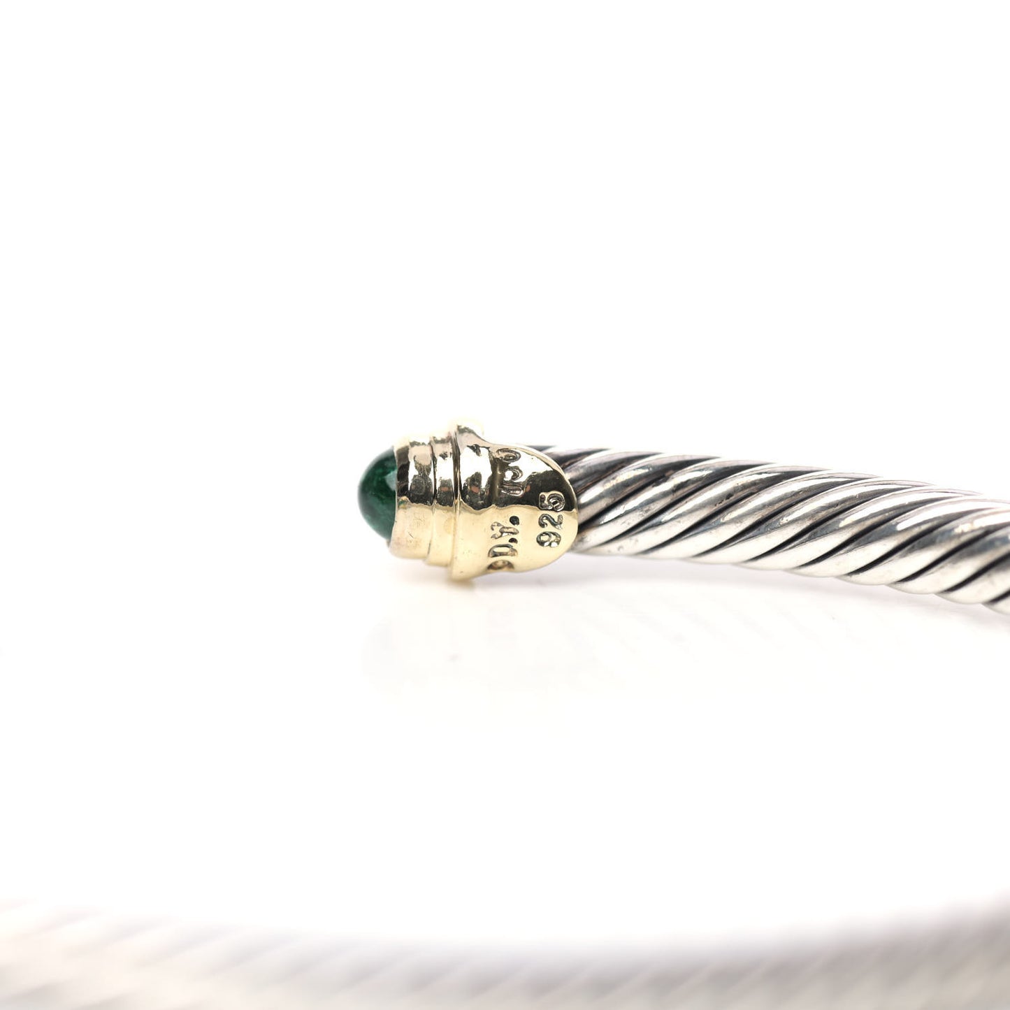 Sterling Silver 18K Yellow Gold Emerald 4mm Kids Birthstone Cable Bracelet