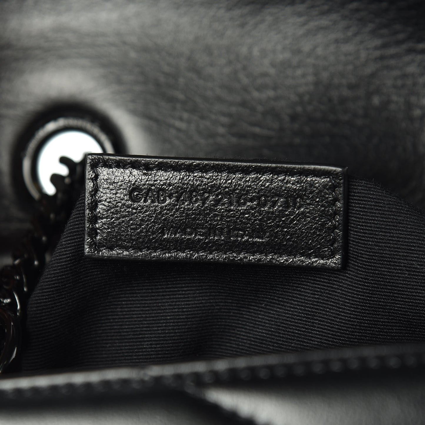 Calfskin Y Quilted Monogram Medium Loulou Chain Satchel Black