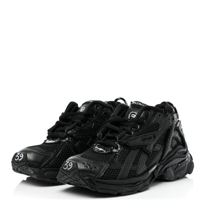 Balenciaga Mesh Rubber Monocolor Womens Runner Sneakers 39 Black 3 of 13