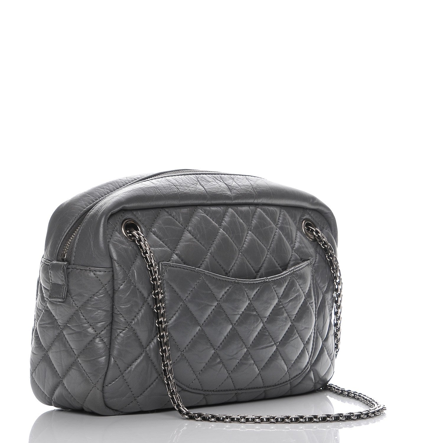 Chanel Aged Calfskin Medium Reissue Camera Case Grey 3 of 8