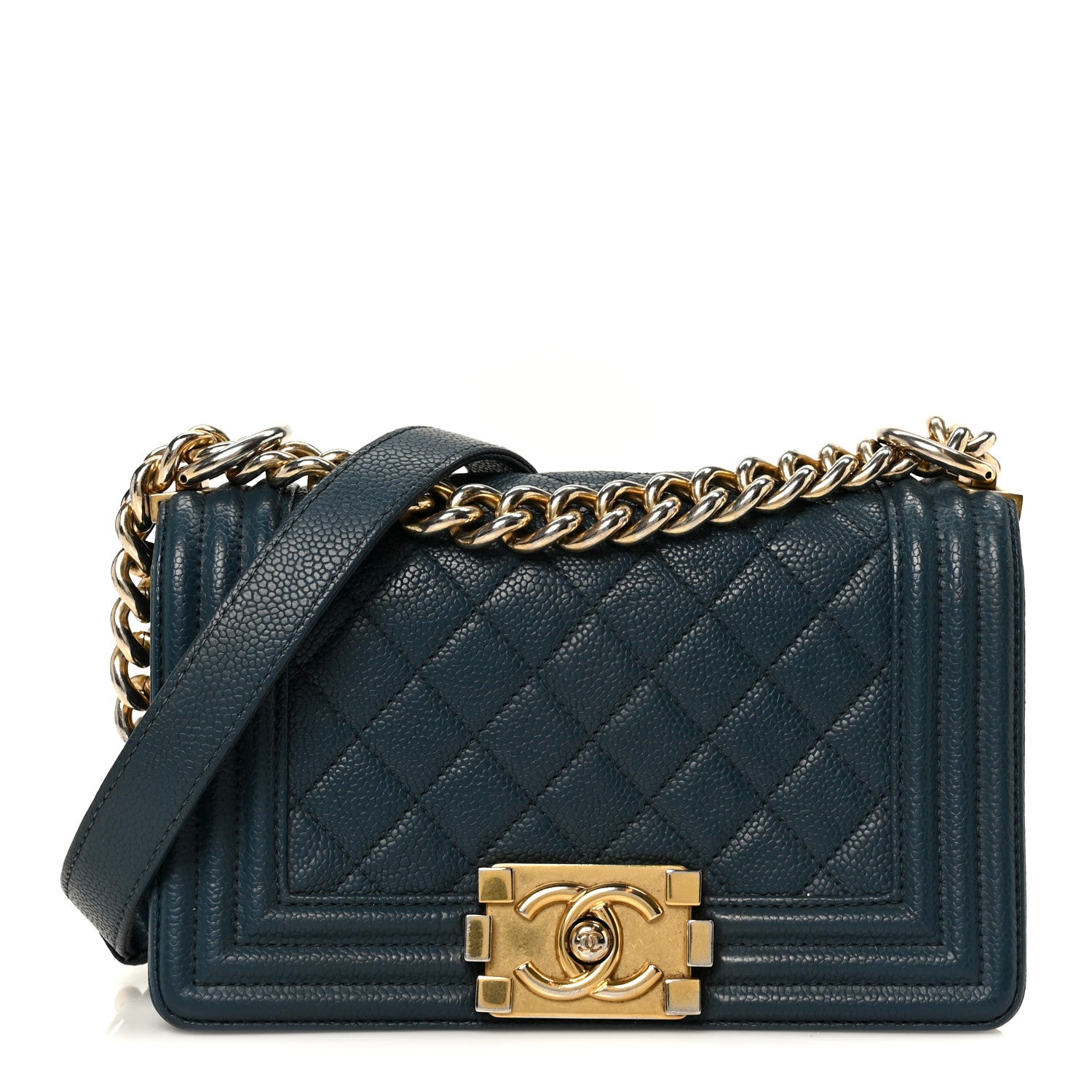 Chanel Caviar Quilted Small Boy Flap Blue 1 of 10
