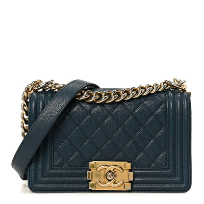 Chanel Caviar Quilted Small Boy Flap Blue 1 of 10