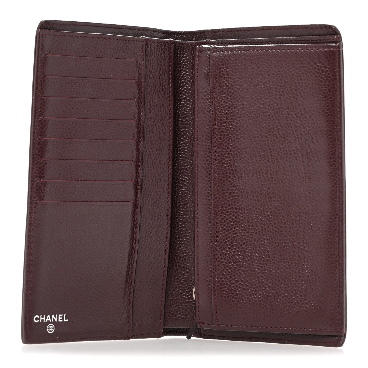 Chanel Caviar Timeless CC Yen Wallet Burgundy 5 of 9