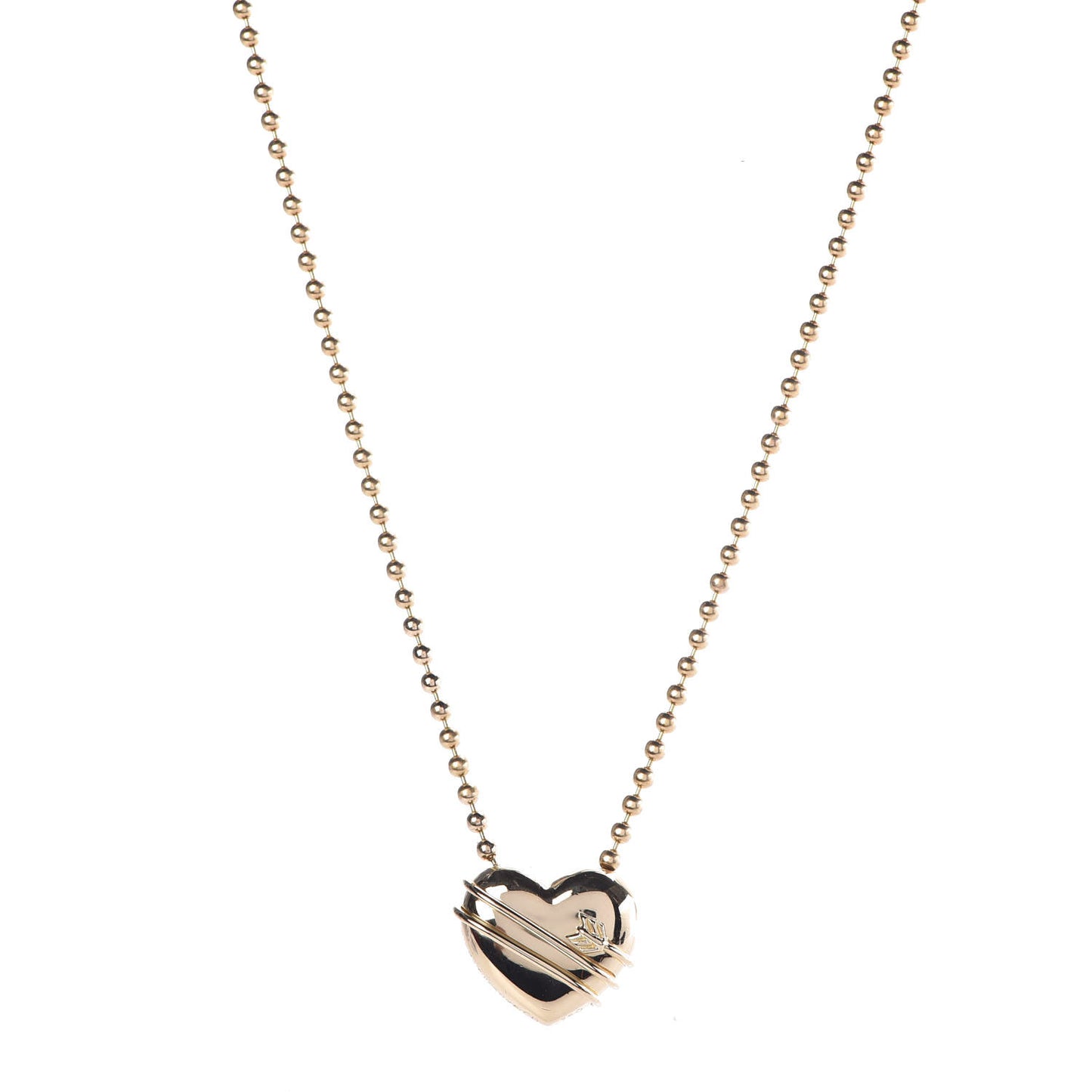18K Yellow Gold Cupid's Arrow Heart Necklace