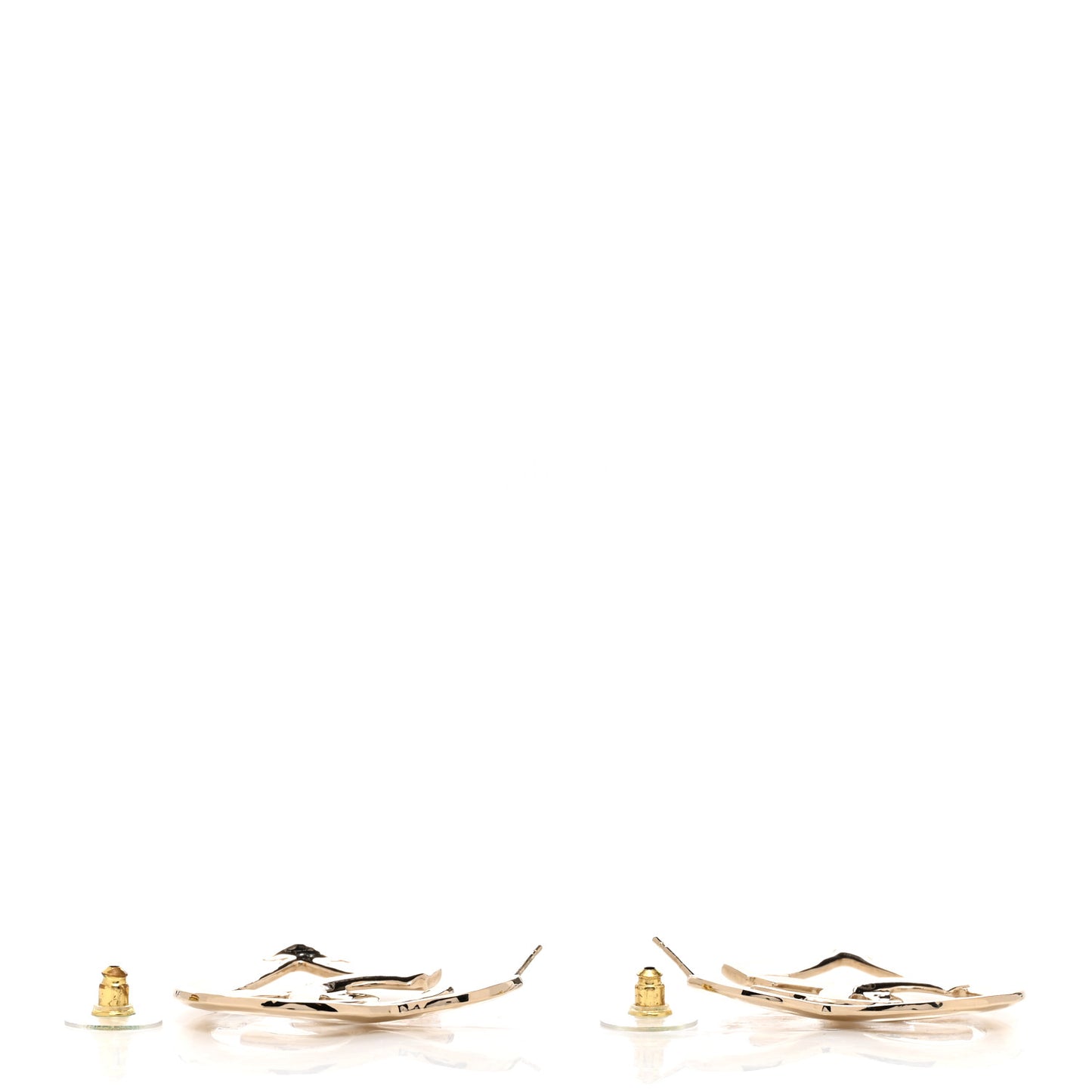 Metal CC Heart Coco In Love Hoop Earrings Gold