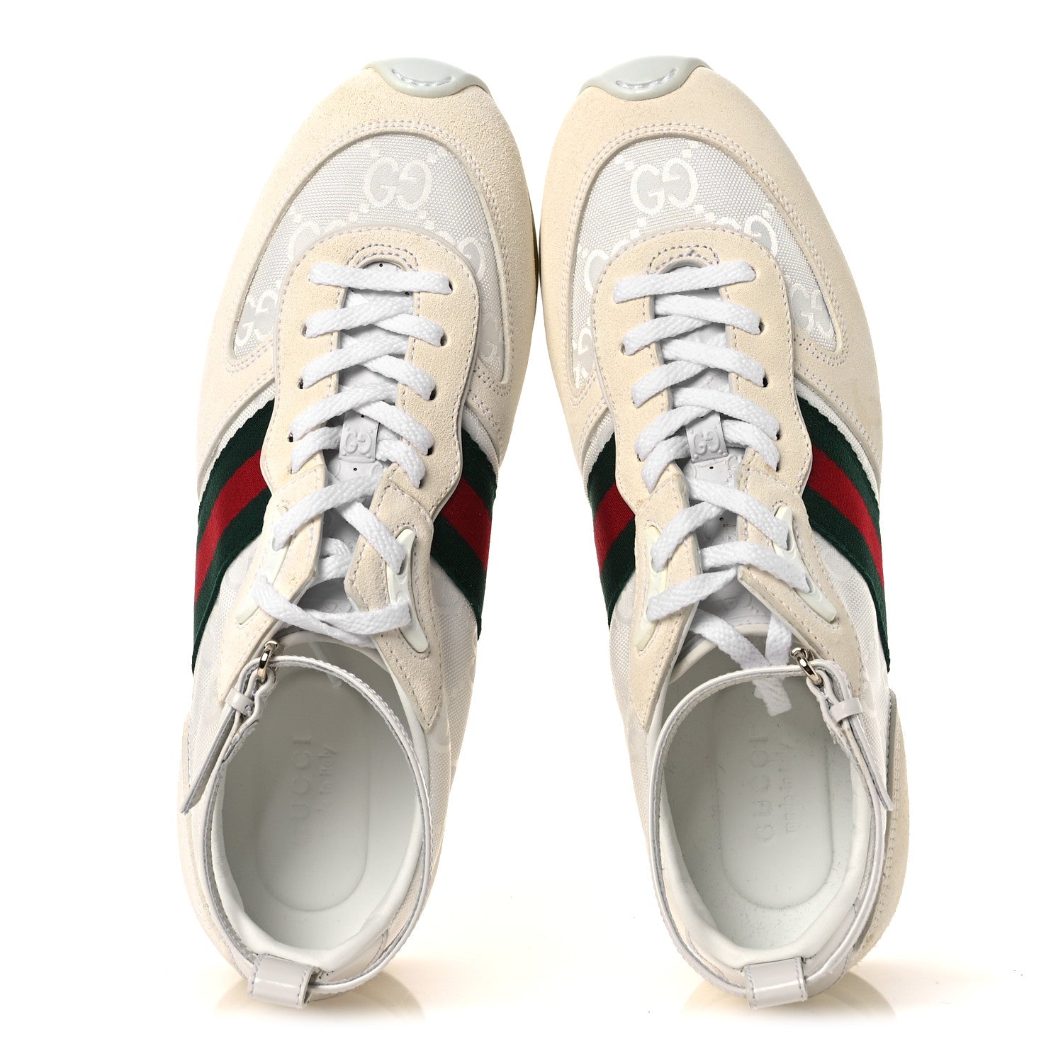 Gucci GG Suede Monogram Web Re-Motion Sneakers 37 White 2 of 12