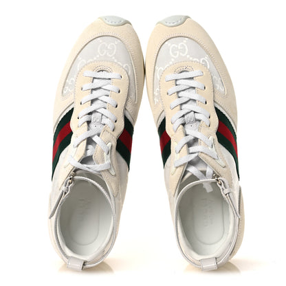 Gucci GG Suede Monogram Web Re-Motion Sneakers 37 White 2 of 12