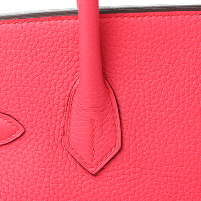 Hermes Taurillon Clemence Birkin 30 Rose Extreme 10 of 34
