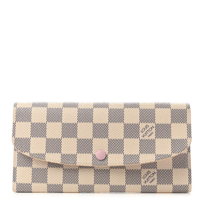 Louis Vuitton Damier Azur Emilie Wallet Rose Ballerine 1 of 7