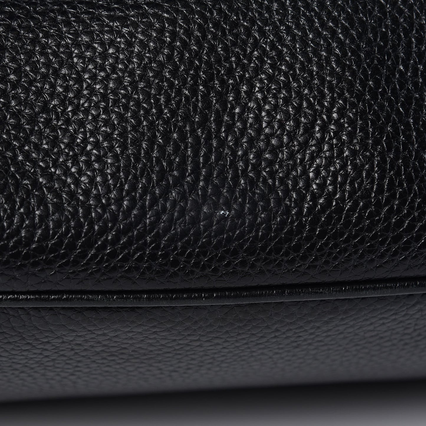 Vitello Daino Stripe Shoulder Bag Black