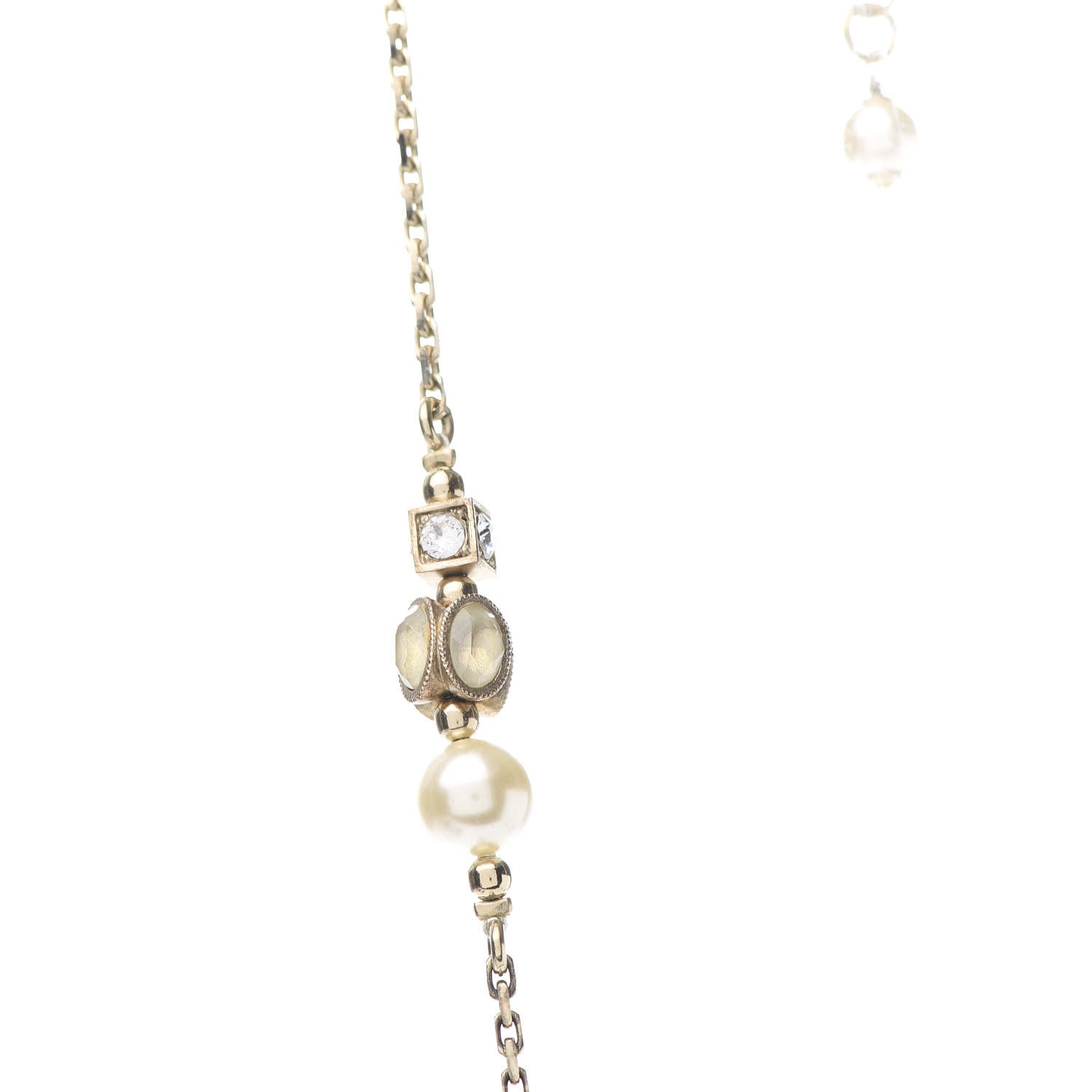 Chanel Crystal CC Pendant Necklace Gold Multicolor 6 of 7