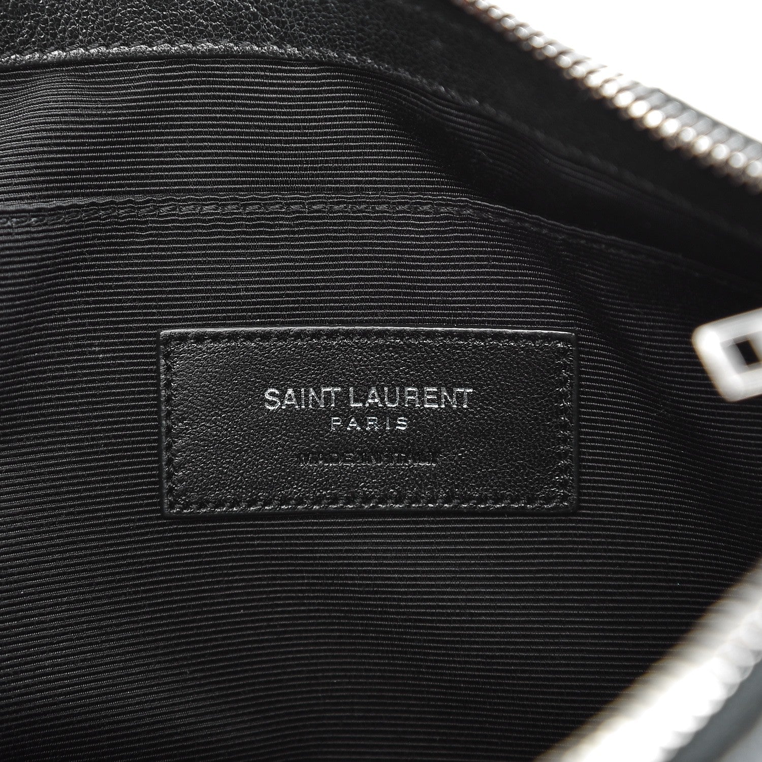 Saint Laurent Sheepskin Chevron Small Fringe Crossbody Bag Black 7 of 7